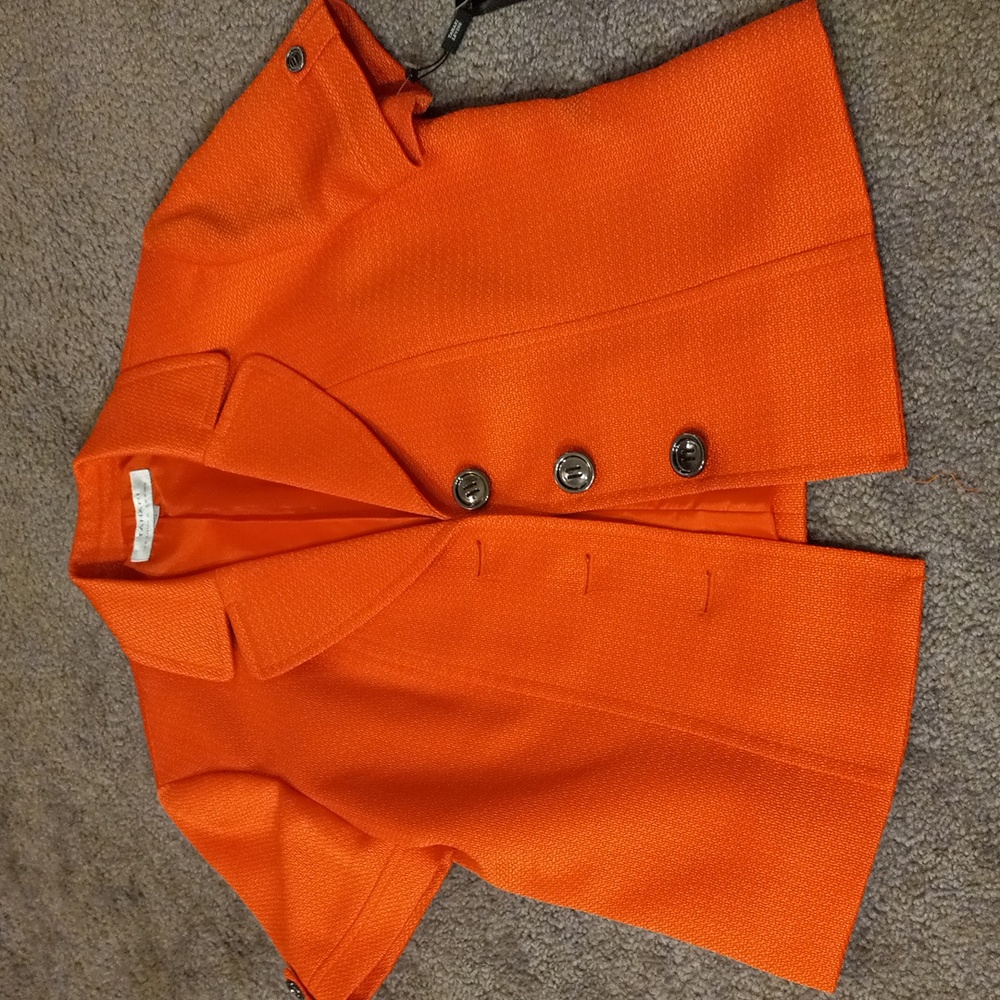 Bright Tahari Orange Short Blazer Jacket, size 12